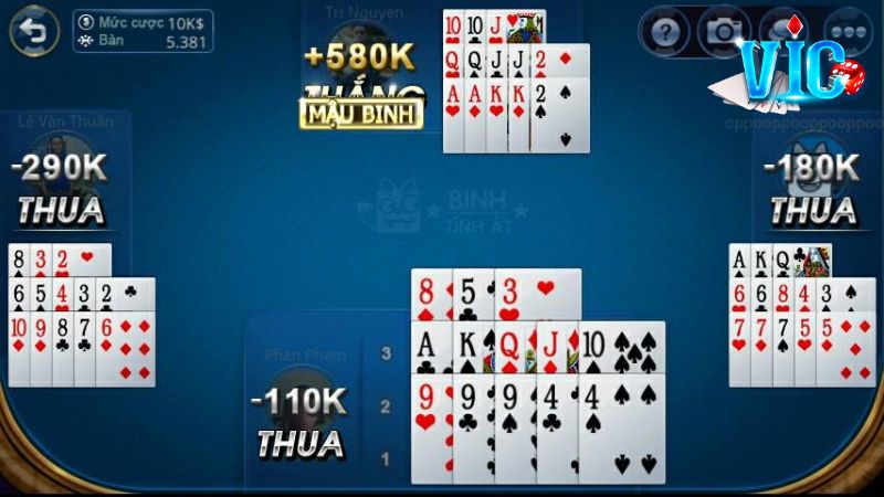 Game Mậu Binh có nhiều cách xếp bài khác nhau